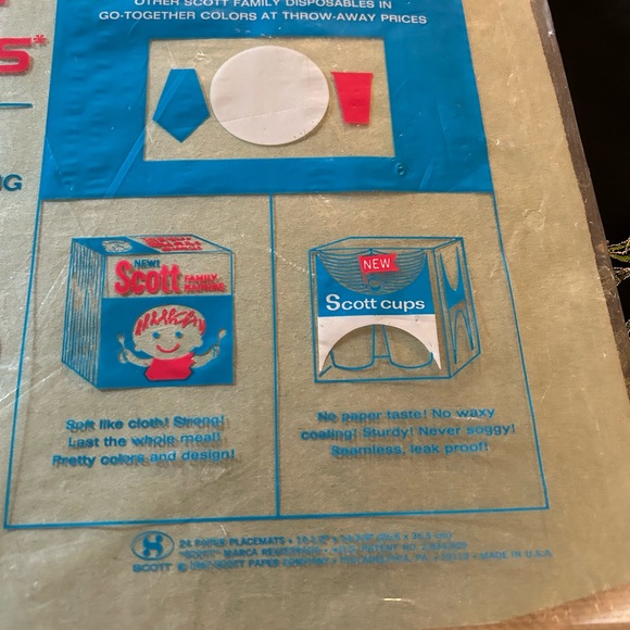 VTG Sealed package of paper placemats 24 Qty. By Scott. Rare find!!! Dated 1967 - Picture 8 of 8